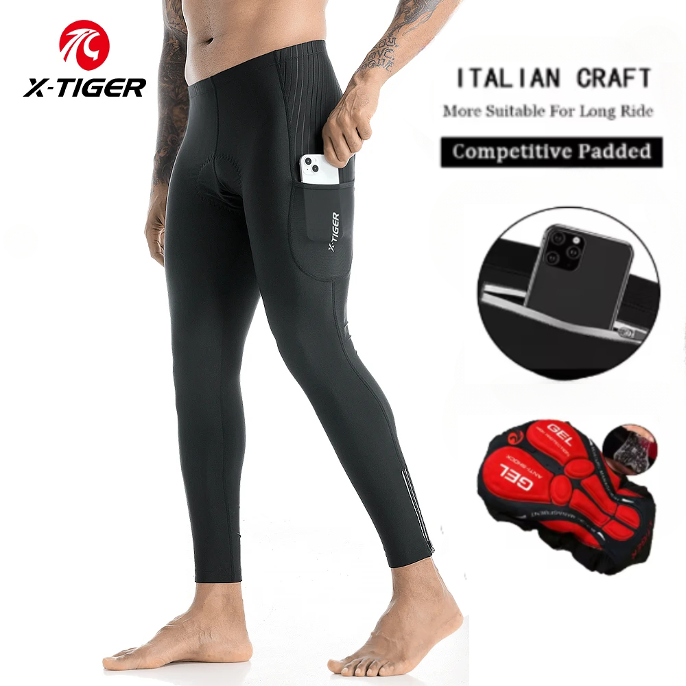 Mountain Biking Overalls - Calças de ciclismo longas acolchoadas X-Tiger-Gel